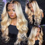 Blonde w/ Dark Roots Body Wave Brazilian 13X6 Lace Frontal Wig