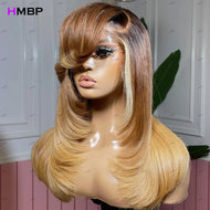 Ombre Blonde Body Wave Glueless 4X4 Closure 13X4 HD Lace Frontal Wigs