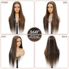 Brown w/ Blonde Highlights Straight Glueless Synthetic 13X6 HD Lace Frontal Wig