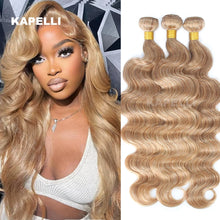 Load image into Gallery viewer, Ash Blonde Body Wave Brazilian Raw Hair Bundle Extensions 1pc 3pc 4pc
