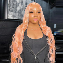 Load image into Gallery viewer, Salmon Pink 13X6 HD Brazilian Lace Frontal Wig
