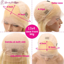 Load image into Gallery viewer, Platinum Blonde w/ Pink Highlights Bob Brazilian 13X4 Lace Frontal Wig

