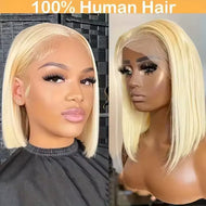 Platinum Blonde Brazilian 13X4 Bob Lace Frontal Wig