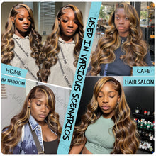 Load image into Gallery viewer, Brown w/ Blonde Highlights Body Wave 13X6 Lace Frontal Wig
