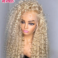 Honey Blonde Water Wave Brazilian 13X4 Lace Frontal Wig