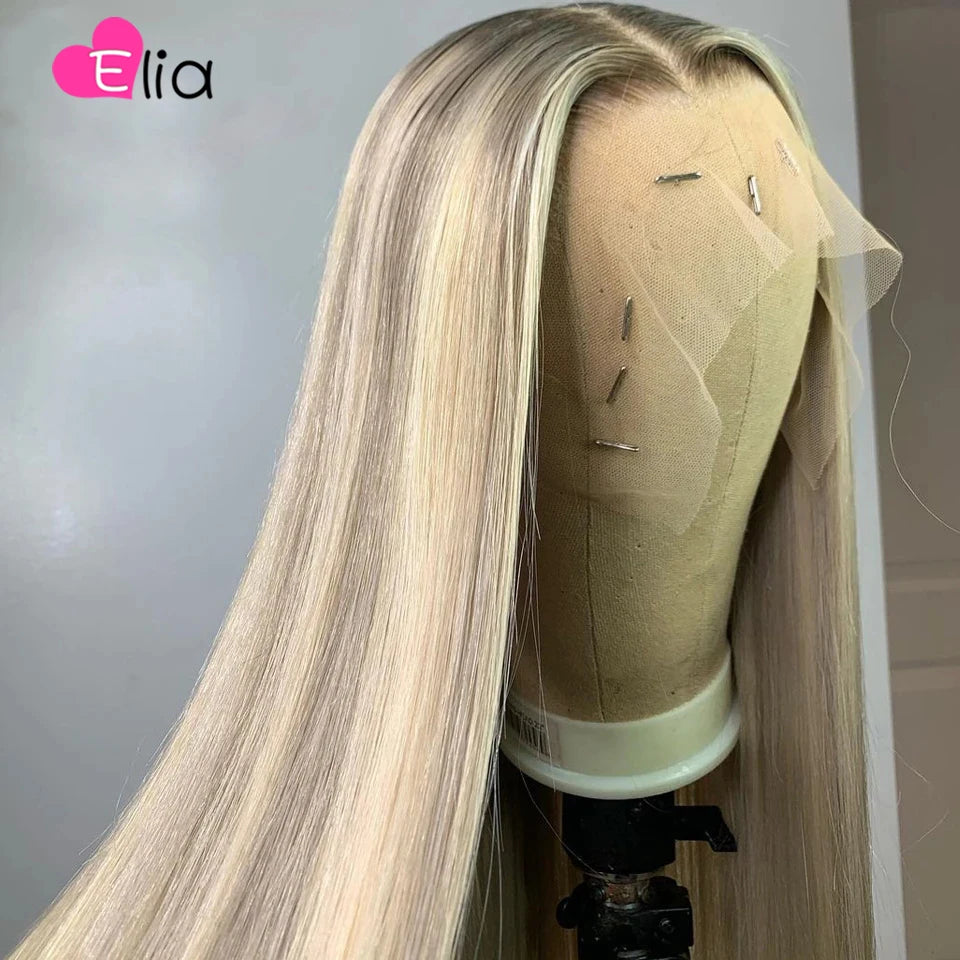 Blonde w/ Light Brown Highlights 13X6 Lace Frontal 5X5 Closure Wigs