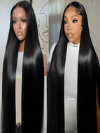 Black Bone Straight Brazilian 13X6 Lace Frontal 360 Full Wigs
