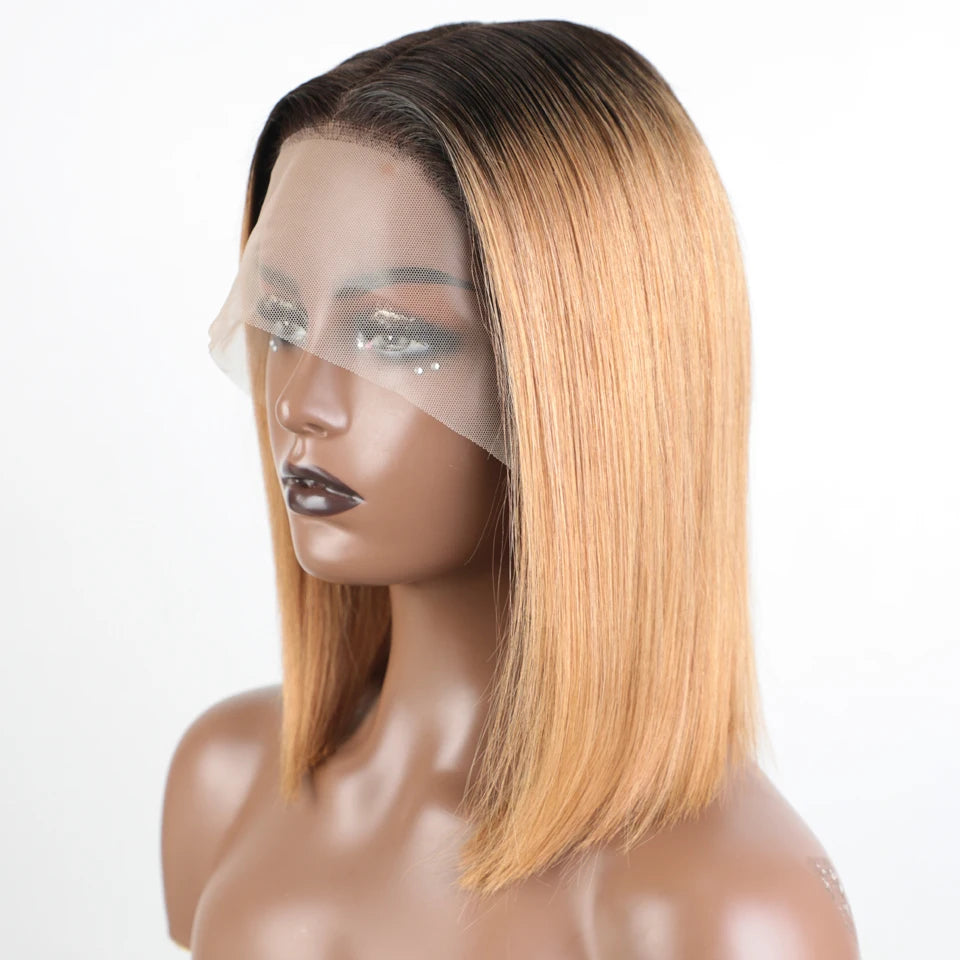 Ombre Blonde Bob Brazilian 13X6 HD Lace Frontal Wig