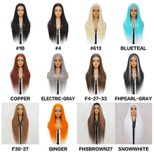 Load image into Gallery viewer, Ombre Brown Straight Glueless Synthetic 13X6 HD Lace Frontal Wig
