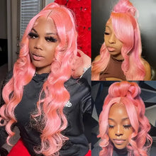 Load image into Gallery viewer, Bubble Gum Pink Body Wave Brazilian 13X6 HD Lace Frontal Wig
