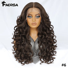 Load image into Gallery viewer, Dark Brown Curly Glueless Synthetic 13X6 HD Lace Frontal Wig
