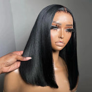 Black Bob Brazilian 13X4 Lace Frontal Wig w/ Baby Hair