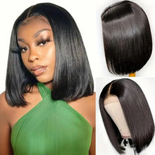 Load image into Gallery viewer, Black Bob Brazilian 13X4 Lace Frontal Wig w/ Baby Hair
