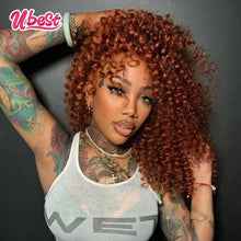 Load image into Gallery viewer, Ginger Brown Water Wave Curly 13X6 Brazilian Lace Frontal Wig

