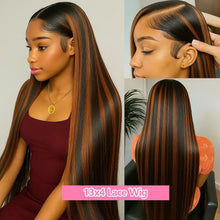 Load image into Gallery viewer, Ombre Brown 13X4 Brazilian HD Lace Frontal Wig
