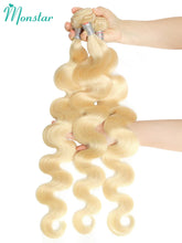 Load image into Gallery viewer, Platinum Blonde Body Wave Brazilian Hair Bundle Extensions 1pc 3pc 4pc

