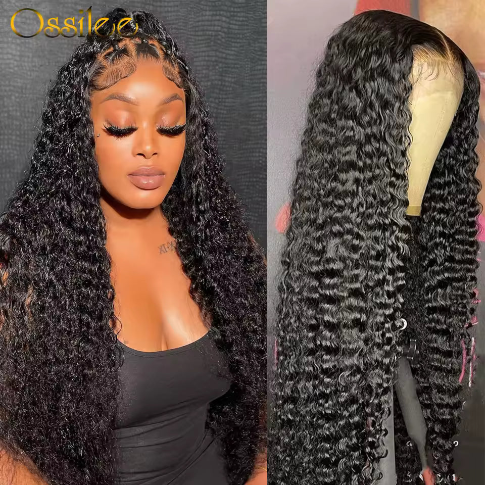 Black Curly Brazilian 13X6 Lace Frontal 360 Full Wigs