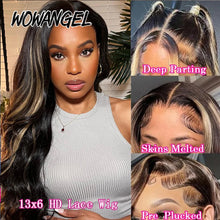Load image into Gallery viewer, Black w/ Blonde Highlights Body Wave Glueless 13X6 HD Lace Frontal Wig
