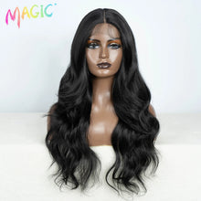 Load image into Gallery viewer, Black Body Wave Synthetic 13X4 Lace Frontal Wig
