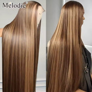 Brown w/ Blonde Highlights 13X6 Lace Frontal Wig