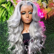Silver Body Wave Brazilian 13X6 Lace Frontal Wig