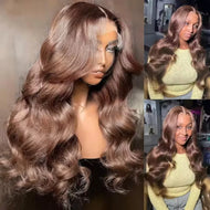 Rose Brown Body Wave Brazilian 13X6 Lace Frontal Wig