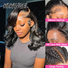 Load image into Gallery viewer, Natural Black BOB Body Wave Glueless Brazilian 13X6 HD Lace Frontal Wig
