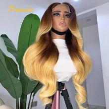 Load image into Gallery viewer, Ombre Brown &amp; Blonde Body Wave Glueless 4X4 Closure 13X4 Frontal Lace Wigs
