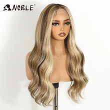 Load image into Gallery viewer, Platinum &amp; Ash Blonde Highlights Body Wave Synthetic 13X6 Lace Frontal Wig
