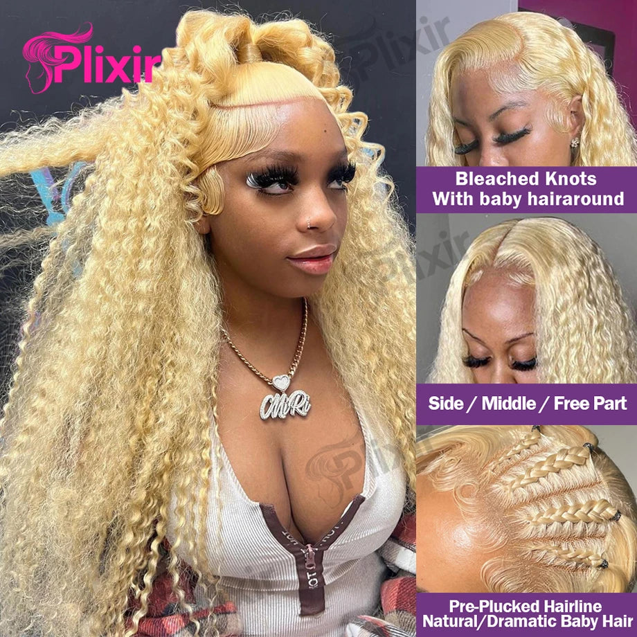 Honey Blonde Deep Wave Brazilian 13X6 HD Lace Frontal Wig