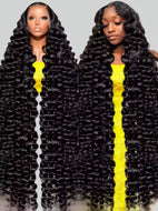 Black Deep Water Wave Brazilian 13X6 HD Lace Frontal 360 Full Wigs