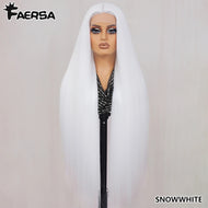 Snow White Straight Glueless Synthetic 13X6 HD Lace Frontal Wig
