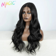 Load image into Gallery viewer, Black Body Wave Synthetic 13X4 Lace Frontal Wig
