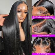 Black Straight Brazilian 13X4 HD Lace Frontal Wig w/ Baby Hair