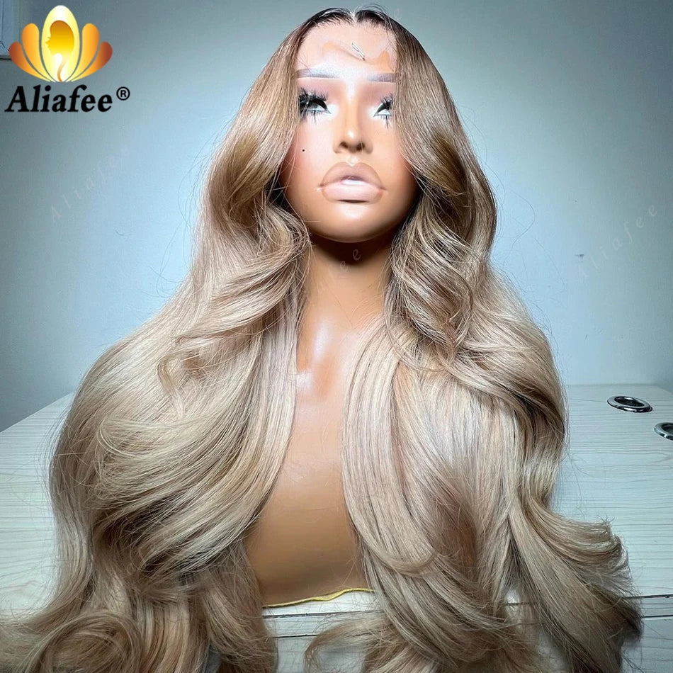 Ombre Ash Blonde Body Wave 13X6 HD Lace Frontal Wig