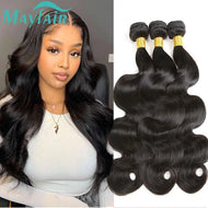 Black Body Wave Brazilian Raw Hair Bundle Extensions 1pc 3pc 4pc