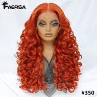 Ginger Curly Glueless Synthetic 13X6 HD Lace Frontal Wig