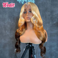 Ombre Golden Brown 13X6 Brazilian Lace Frontal Wig