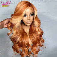 Ginger w/ Blonde Highlights Brazilian 13X6 Lace Frontal Wig