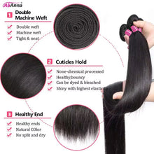 Load image into Gallery viewer, Black Bone Straight Brazilian Raw Hair Bundle Extensions 1pc 3pc 4pc
