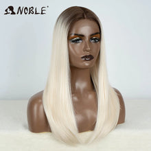 Load image into Gallery viewer, Ombre Platinum Blonde Straight Synthetic 13X4 Lace Frontal Wig
