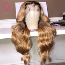 Load image into Gallery viewer, Honey Blonde w/ Dark Roots Body Wave Glueless 13X4 13X6 Lace Frontal Wigs
