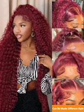 Load image into Gallery viewer, Burgundy Water Wave Brazilian 13X6 HD Lace Frontal Wig
