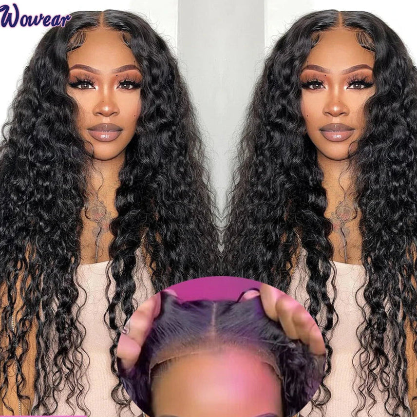 Black Glueless Deep Wave 5X5 Lace Frontal Wig