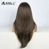 Brown w/ Blonde Highlights Loose Wave Synthetic 13X4 Lace Frontal Wig