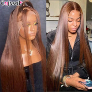 Honey Brown Bone Straight Brazilian 13X6 HD Lace Frontal Wig