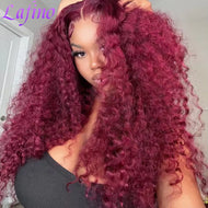 Burgundy Red Curly Brazilian 13X6 Lace Frontal Wig